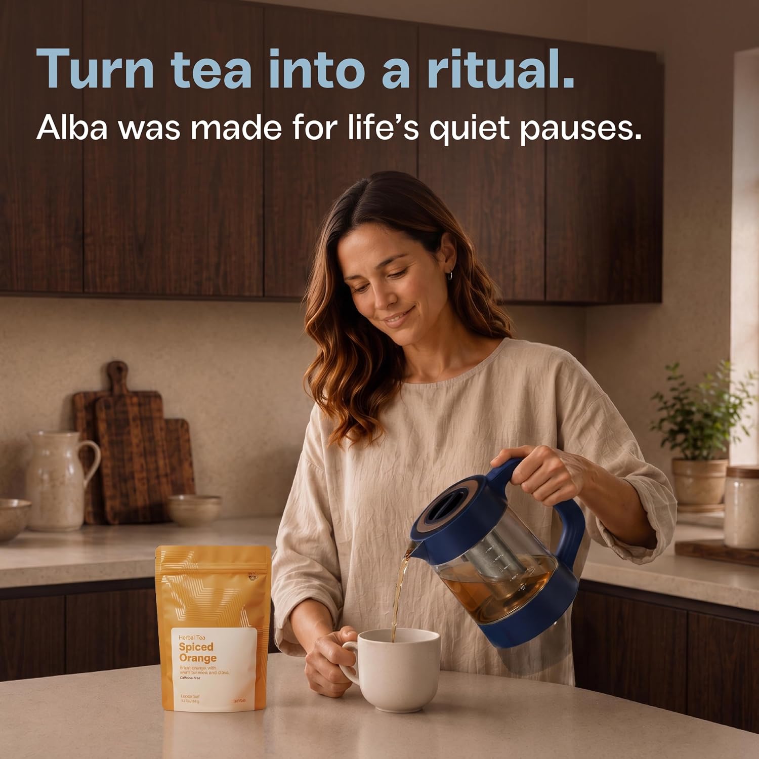 Viante Alba Electric Tea Kettle With Infuser, No Plastic, 1.5L