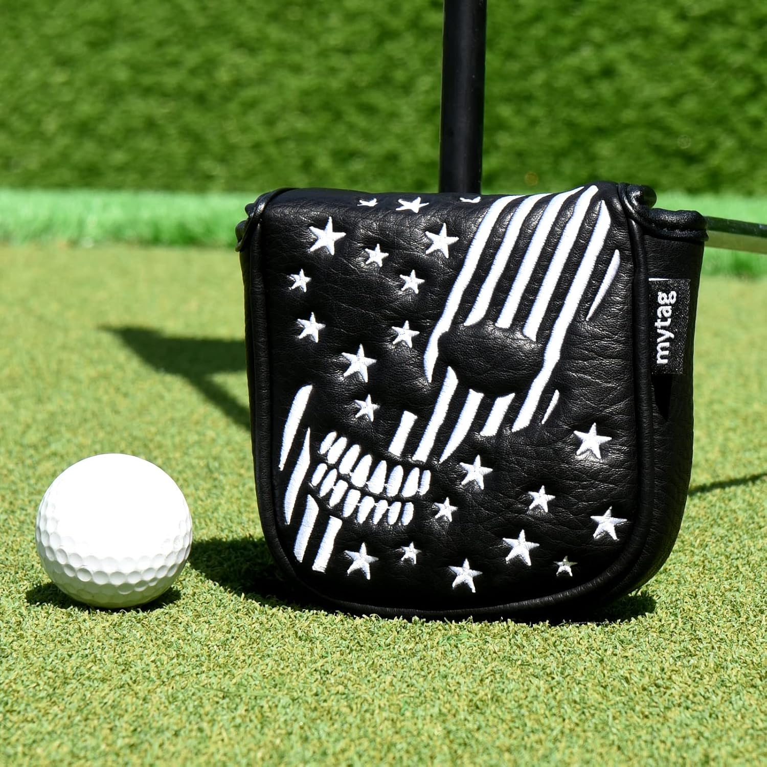 Skull Golf Head Covers Black Synthetic Leather Skeleton Golf Headcovers Set