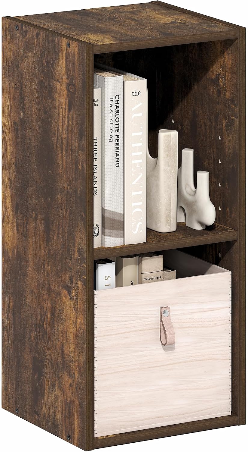 Furinno LUDER Book Shelf, 6-Tier Tall Modern Bookshelf, Bookcase with Open Shelves, 9.3 x 12 x 71, for Living Room, Bedroom, Home Office, White
