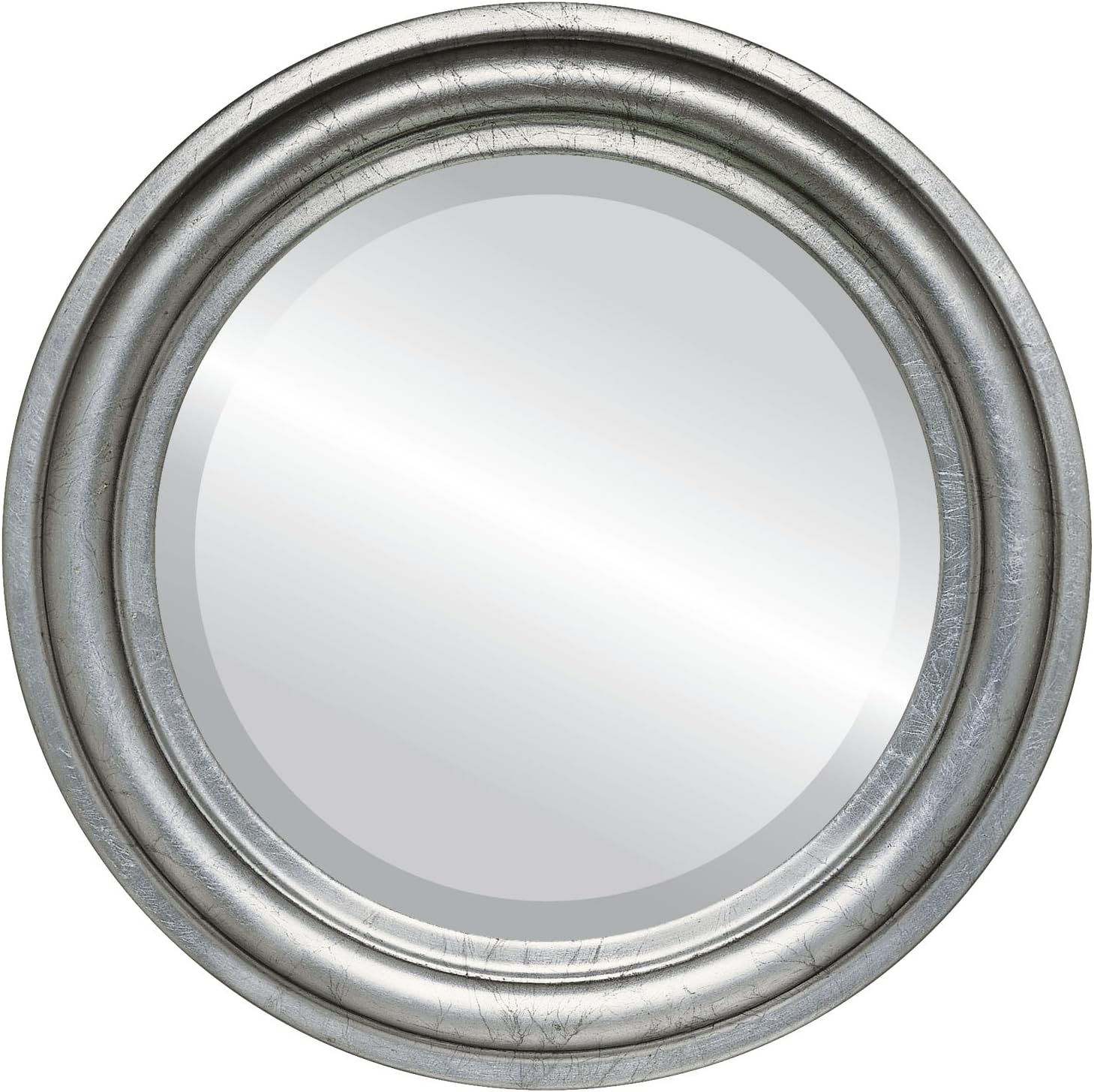 OVALCREST Round Beveled Wall Mirror for Home Decor - Philadelphia Style - Rubbed Bronze - 22x22 Outside Dimensions