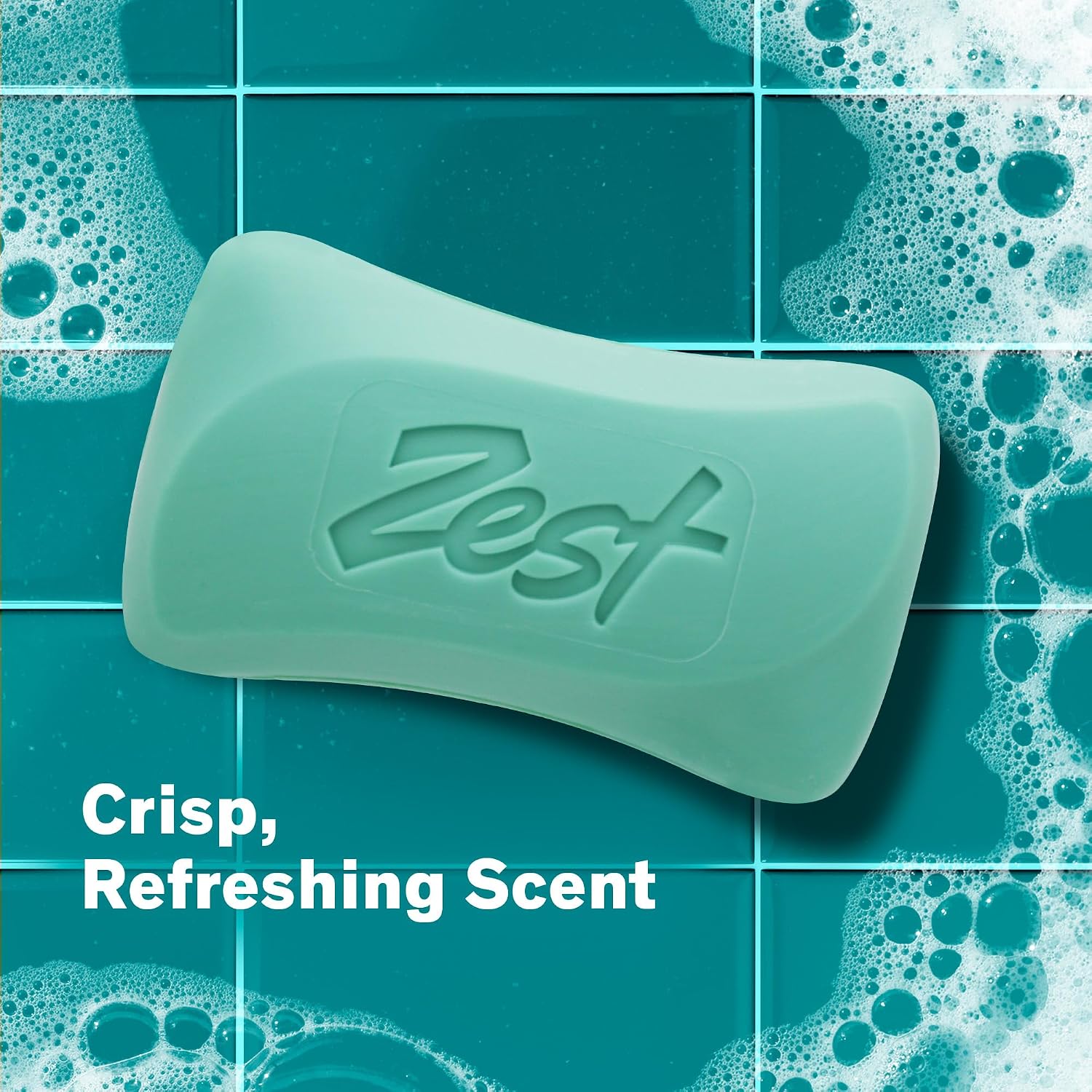 Zest 8-Bar Bath Size Soap, Aqua, 4 Ounce per bar, 8 bars, 32 Ounce