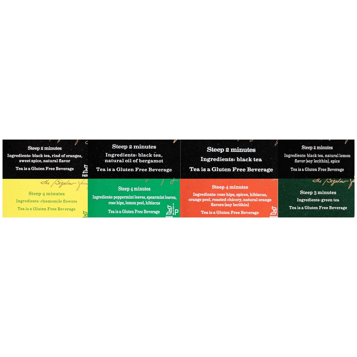Bigelow Tea Green Tea Assortment, 64 Count (Pack of 1) | Individually Wrapped Tea Bags with Classic, Decaffeinated, Mint, Peach, Constant Comment, Lemon, Mango, and Earl Grey Teas