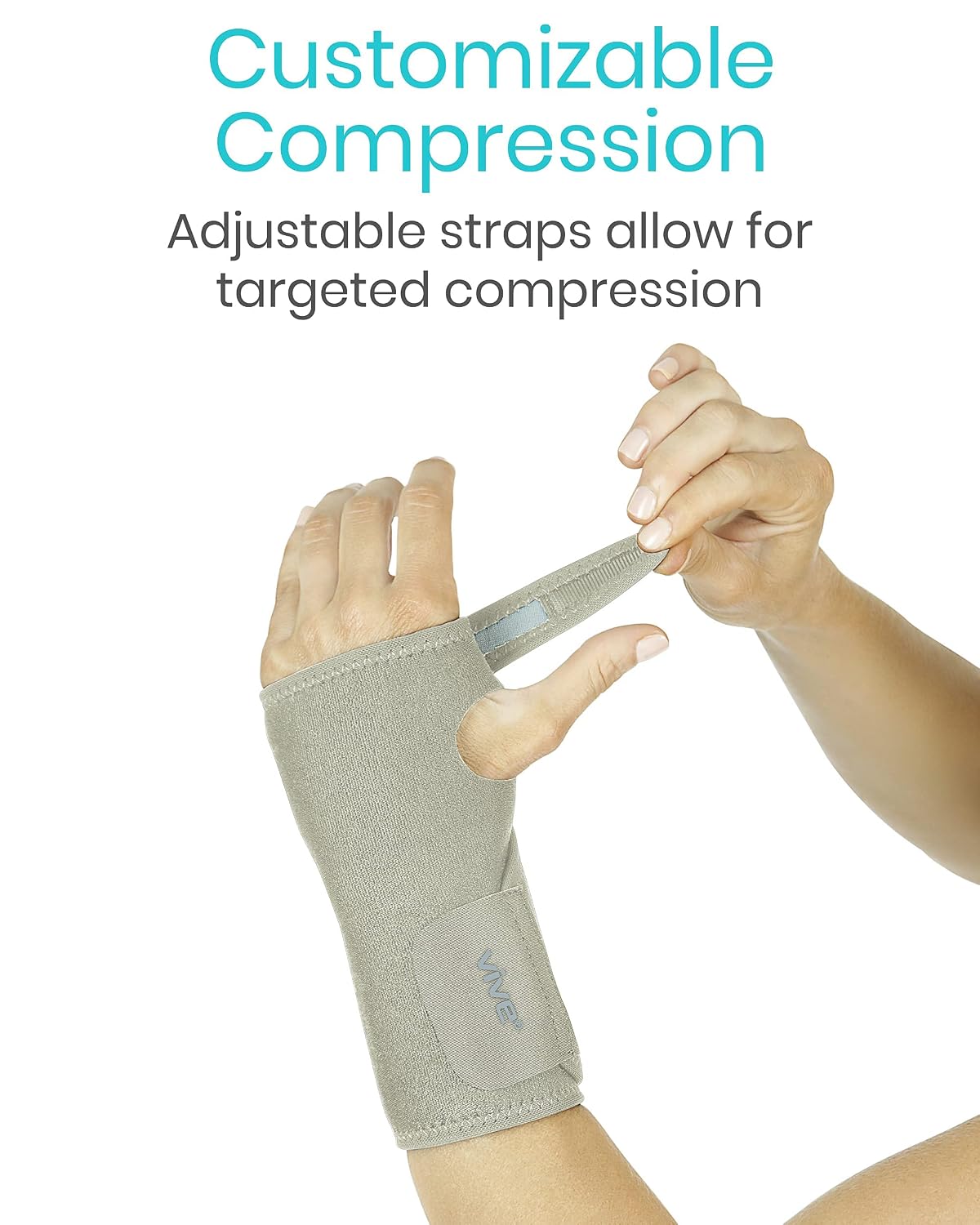 Vive Wrist Brace - Carpal Tunnel Hand Compression Support Wrap for Men | Women, Tendinitis, Bowling, Sports Injuries Pain Relief - Removable Splint - Universal Ergonomic Fit (Black, Right)