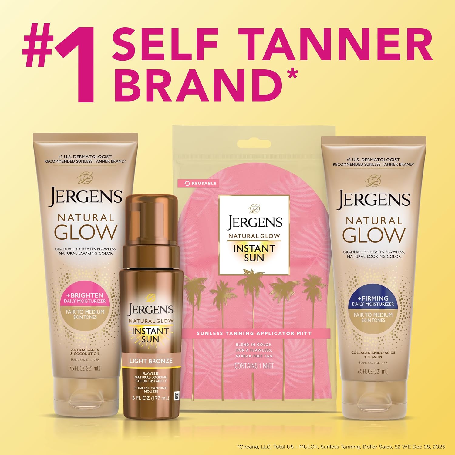 Jergens Natural Glow Self Tanner Body Lotion, Sunless Tanning, Medium to Deep Skin Tone, Daily Moisturizer with Coconut Oil, Vitamin E and Antioxidants, 7.5 Oz | Sunless Tanning, Daily Moisturizer, Coconut Oil, Vitamin E & Antioxidants, Gradual Color Dev…