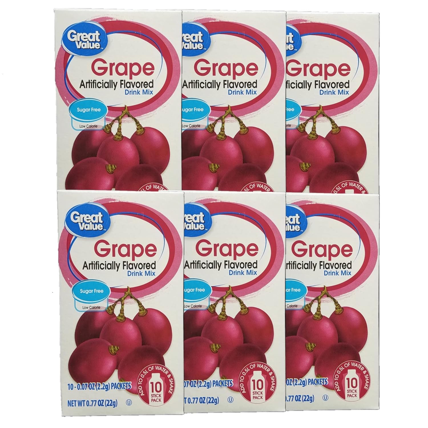 Great Value: Grape Drink Mix, .78 Oz (Pack of 6)