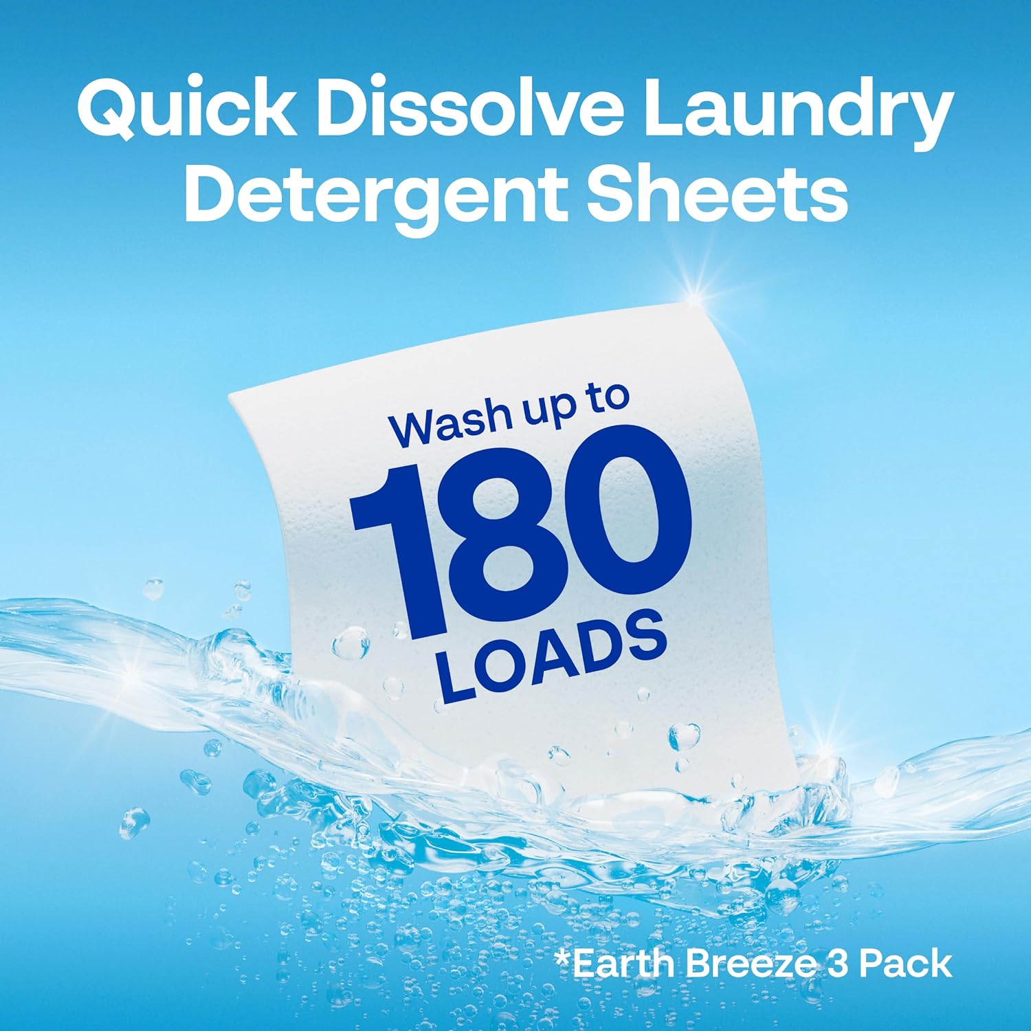 Earth Breeze Laundry Detergent Sheets Fresh Scent 60 Loads