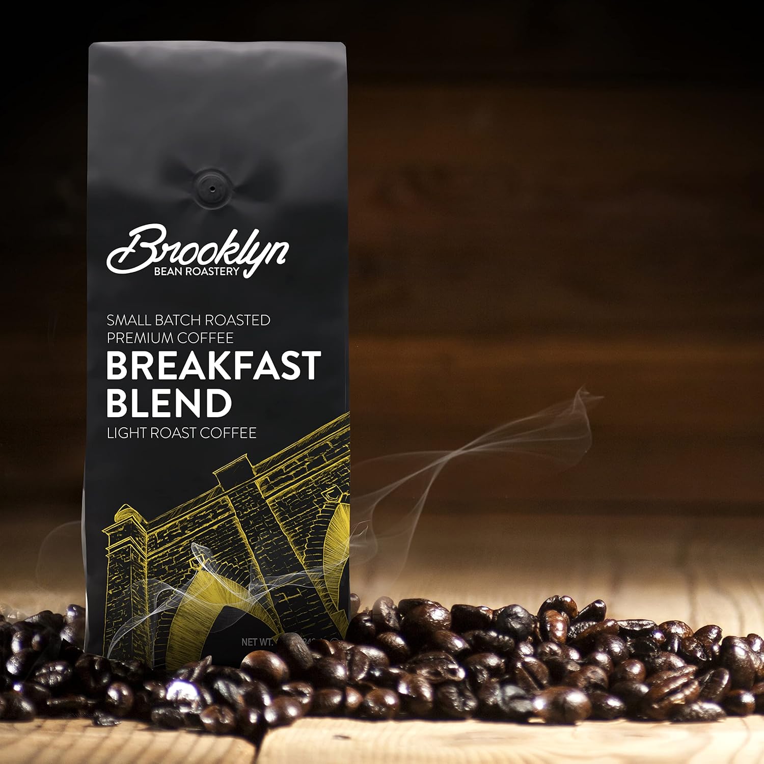 Brooklyn Beans Maple Sleigh 100% Arabica Craft Roasted Ground Coffee, Premium Maple Flavored Roast, 12 Oz Bag