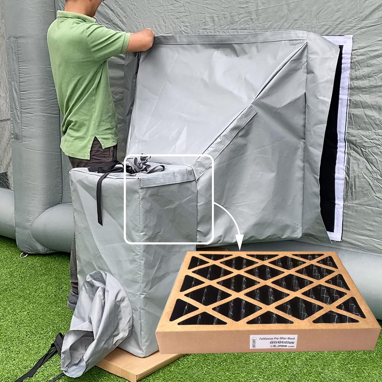 Sewinfla Inflatable Paint Booth Side Window Air Draft Device Small Size for Indoor (Elephant Trunk，NOT Suitable for Any Other Brand Paint Booth)