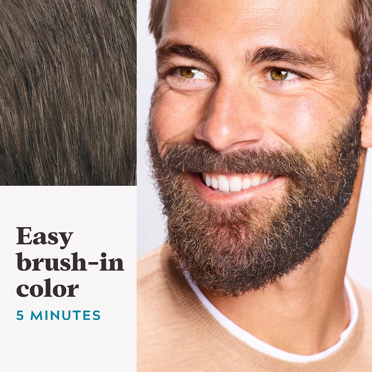JUST FOR MEN Mustache & Beard Dye, Keratin, Light-Medium Brown M-30 (3 Pk) | Mustache & Beard color light-medium brown designed for facial hair to instantly eliminate gray. Enhanced with keratin.