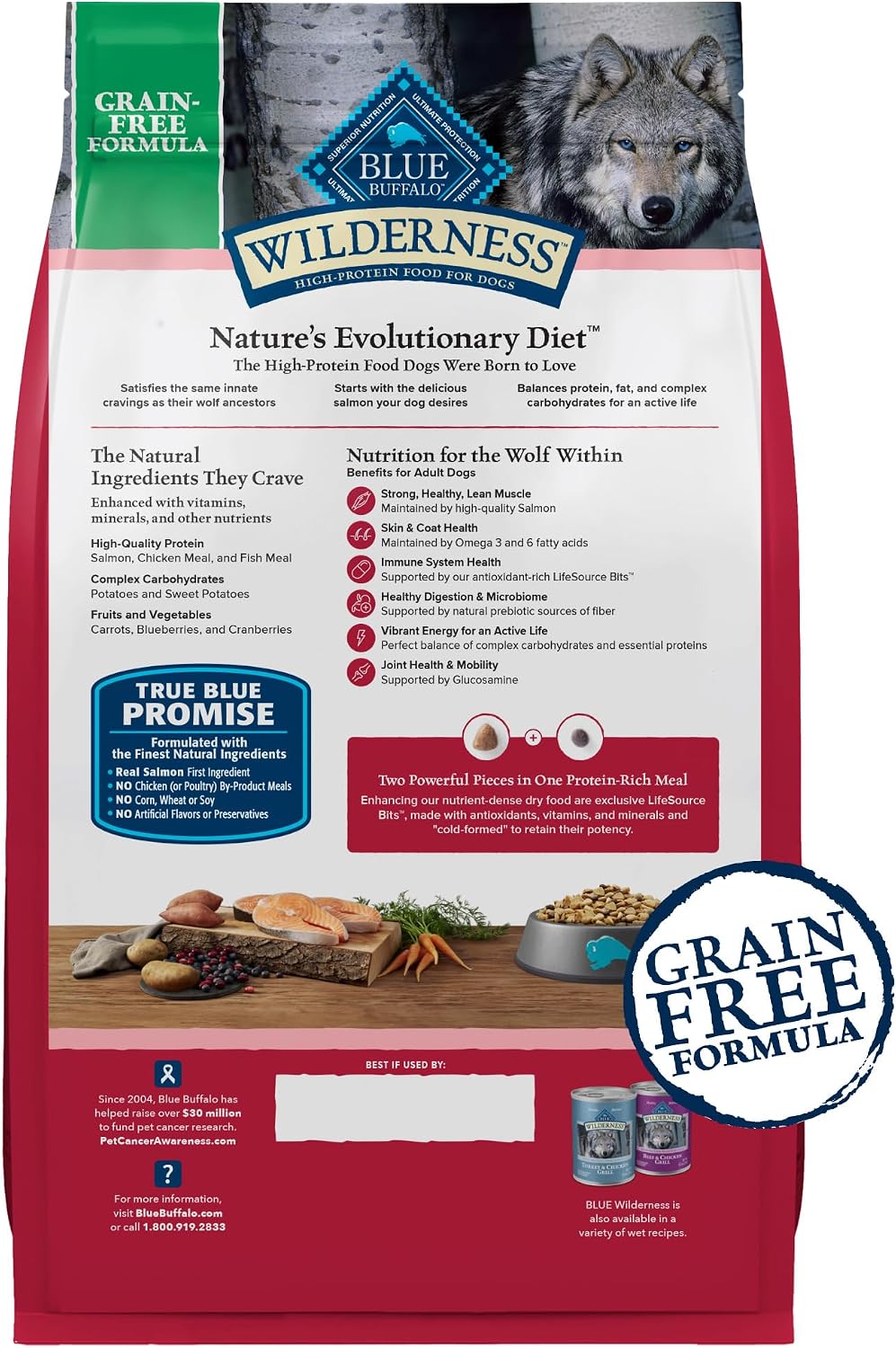 Blue Buffalo Wilderness Chicken Adult Dry Dog Food, Grain-Free, 24 lb | 39g Protein, Real Chicken #1 Ingredient, Supports Immunity with Antioxidant-Rich LifeSource Bits, Promotes Healthy Muscles