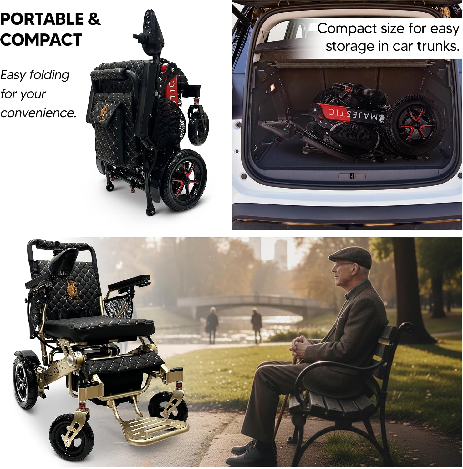 Electric Wheelchairs for Adults, 350 lbs Capacity, Up to 13 Miles Range, Lightweight Wheelchair for Seniors, Remote Controlled Wheel Chair