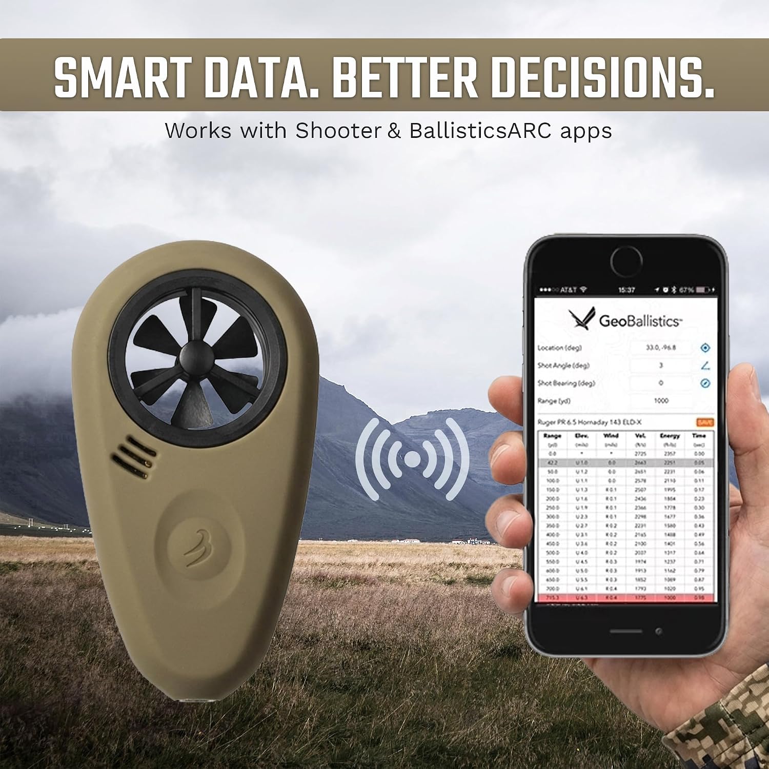 Tempest Anemometer – Handheld Wind Meter for Precision Shooting, Wind Speed Anemometer, Air Flow Meter