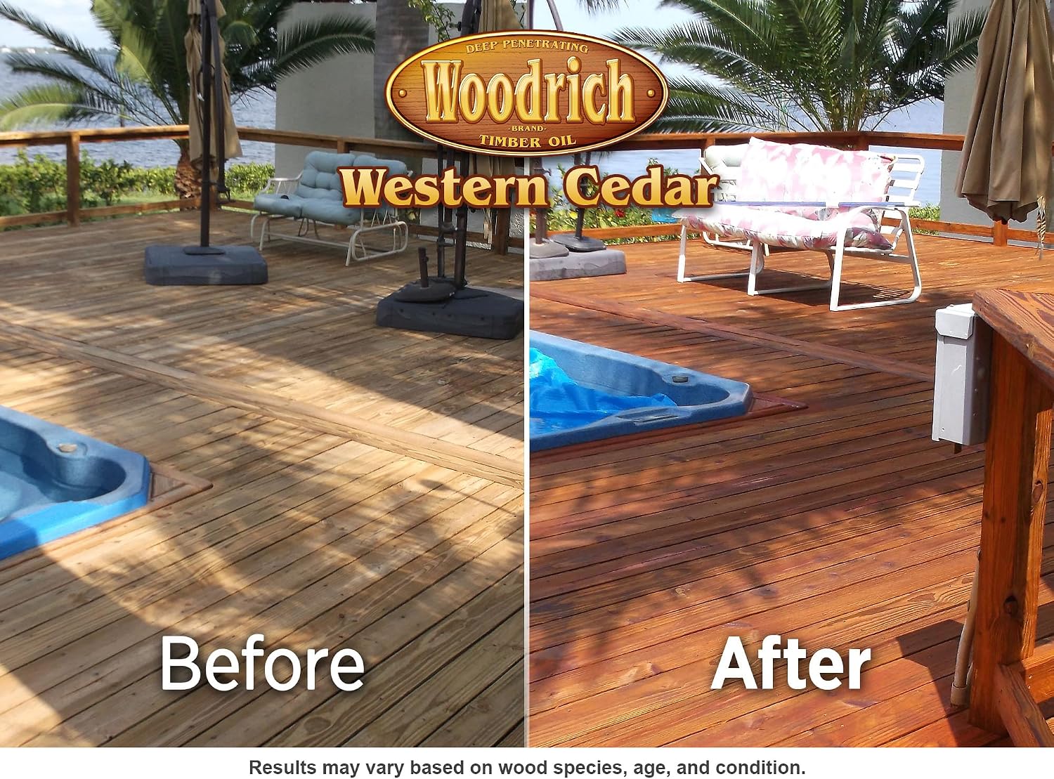 Timber Oil Deep Penetrating Stain for Wood Decks, Fences, Siding, and Log Cabins - 1 Gallon, Western Cedar (Covers 150 sq. ft.)