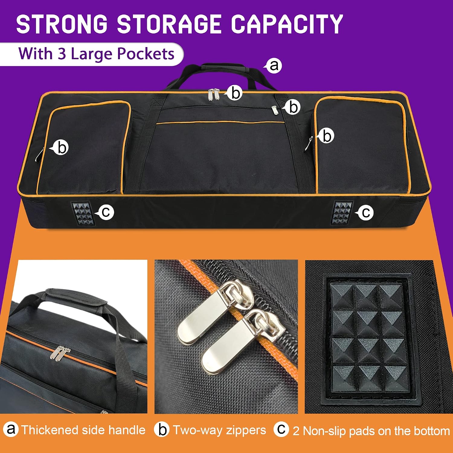 Ruibo 61 Key Keyboard Gig Bag Case,Portable Durable Keyboard Piano Waterproof 600D Oxford Cloth with 10mm Cotton Padded Case Gig Bag 40"x16"x6"