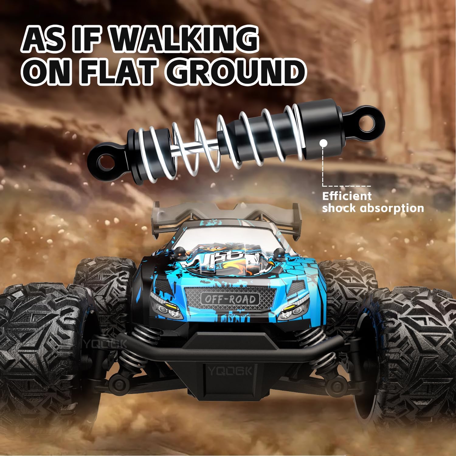 1/18 Scale High Speed RC Cars, 30KM/H 4WD Off-Road Remote Control Trucks for Adults and Kids Boys, All Terrain Truck Toys Gifts
