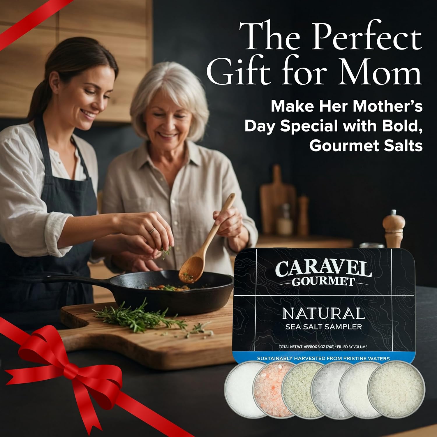 Caravel Gourmet Smoked Sea Salt Sampler, 6-Flavor Grilling Salts, 0.5 oz | Grilling & cooking salts bundle, finishing salt & spice variety pack gift for special occasions