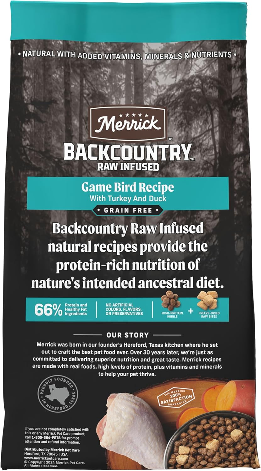 Merrick Backcountry Dry Dog Food Great Plains Red Recipe 4 lb Bag