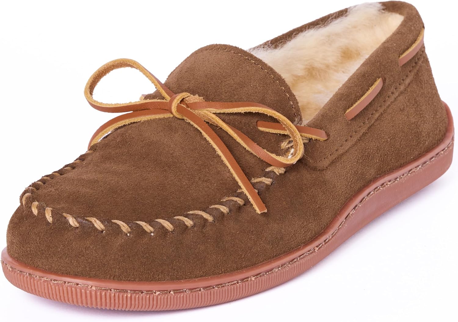 Minnetonka Men's Sheepskin Hardsole Slipper