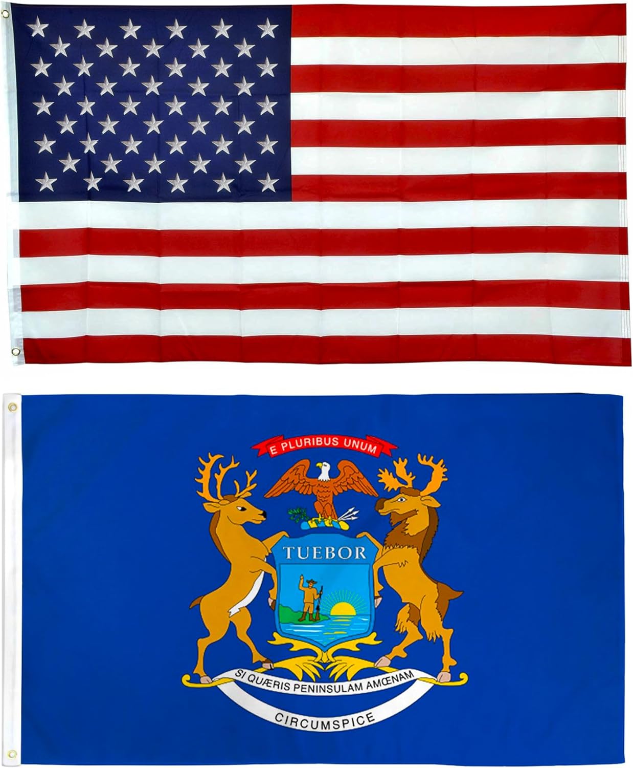 Shop72 American Flag 5x8 Ft, Allegiance to USA, American Flags for Outside, Our Allegiance To Freedom, This Garden Banner Made Heavy Duty to work outside as well, Bandera De Estados Unidos