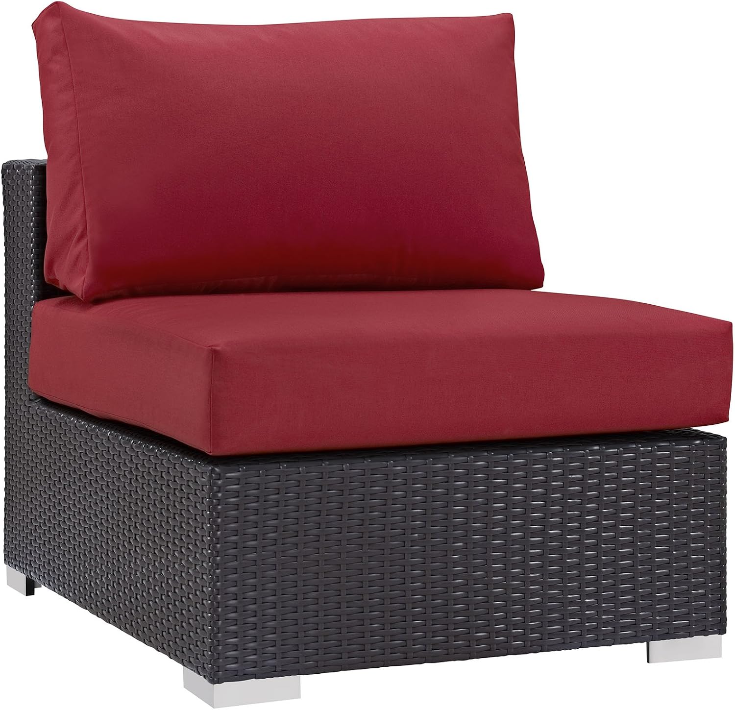 Modway Convene Wicker Rattan Outdoor Patio Loveseat in Espresso White