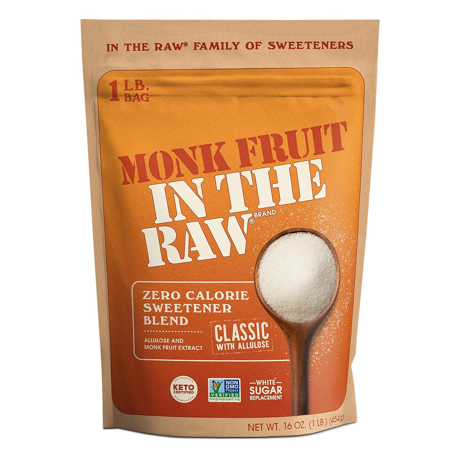 Monk Fruit In The Raw, Sweetener Bag, 1 LB