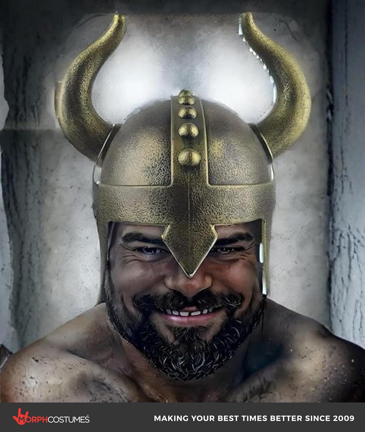 Nicky Bigs Novelties Viking Helmet with Horns, Bronze Costume Accessory