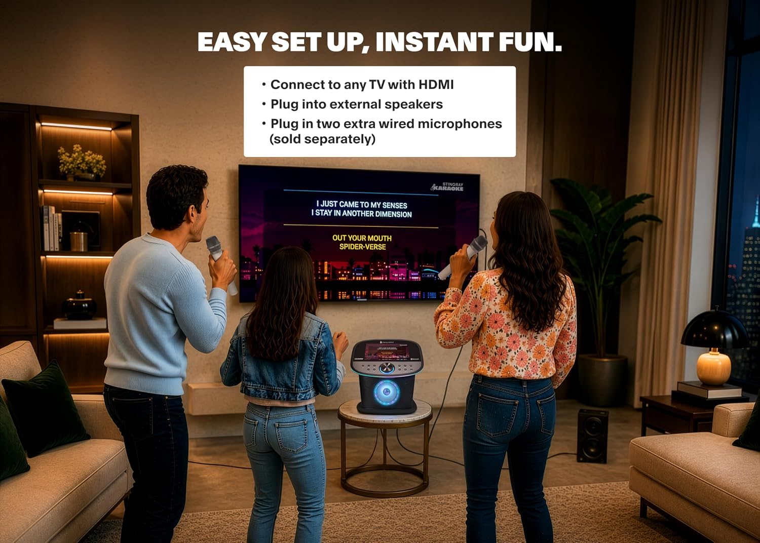 Singing Machine Karaoke Machine Screen, WiFi, Music Apps, 2 Microphones | All-in-One Karaoke Adults/Kids, Built-in Screen, 2 Wireless Mics, WiFi Enabled, App Compatible YouTube/Spotify, Home & Partie
