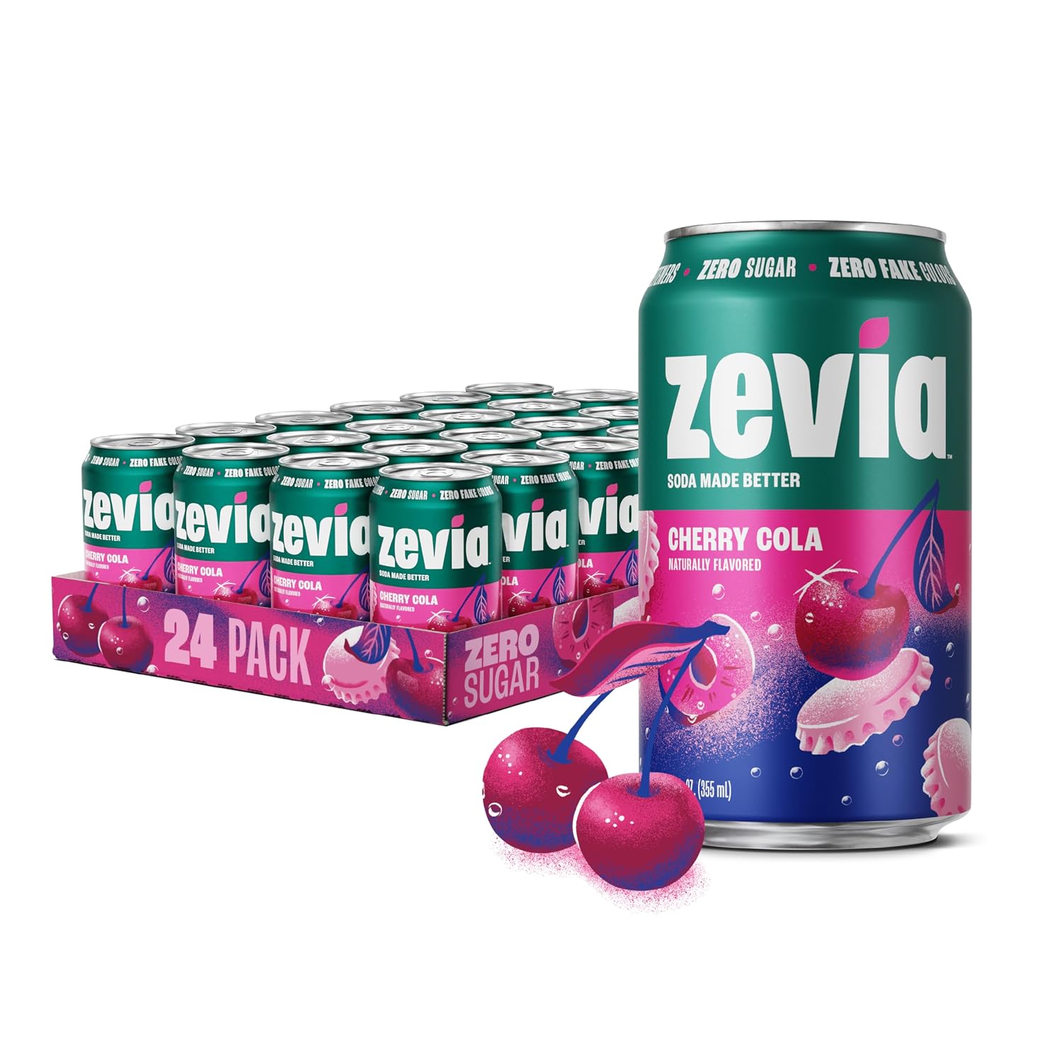 Zevia Zero Sugar Soda, Orange Creamsicle, 12 oz Cans (24-Pack) – Caffeine Free, Naturally Sweetened, No Calorie Soda - Non-GMO Project Verified, Gluten-Free, Vegan