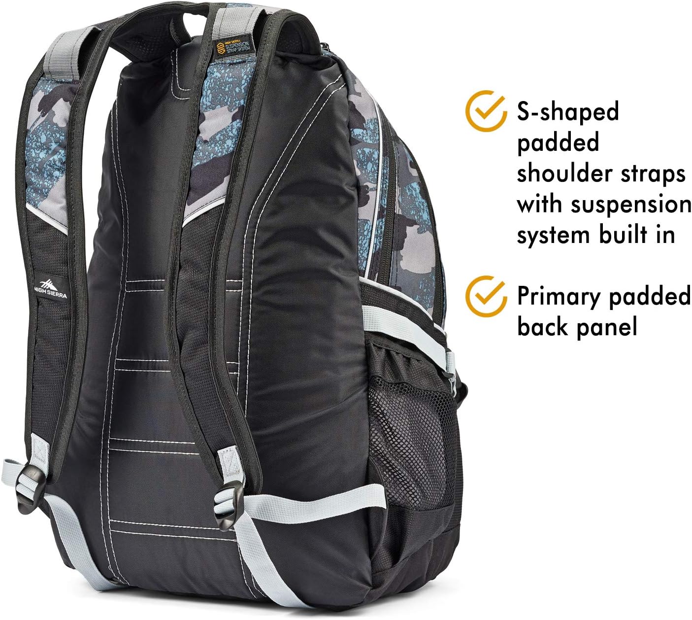 High Sierra Loop Backpack, Travel, or Work Bookbag with tablet sleeve, One Size, Urban Camo