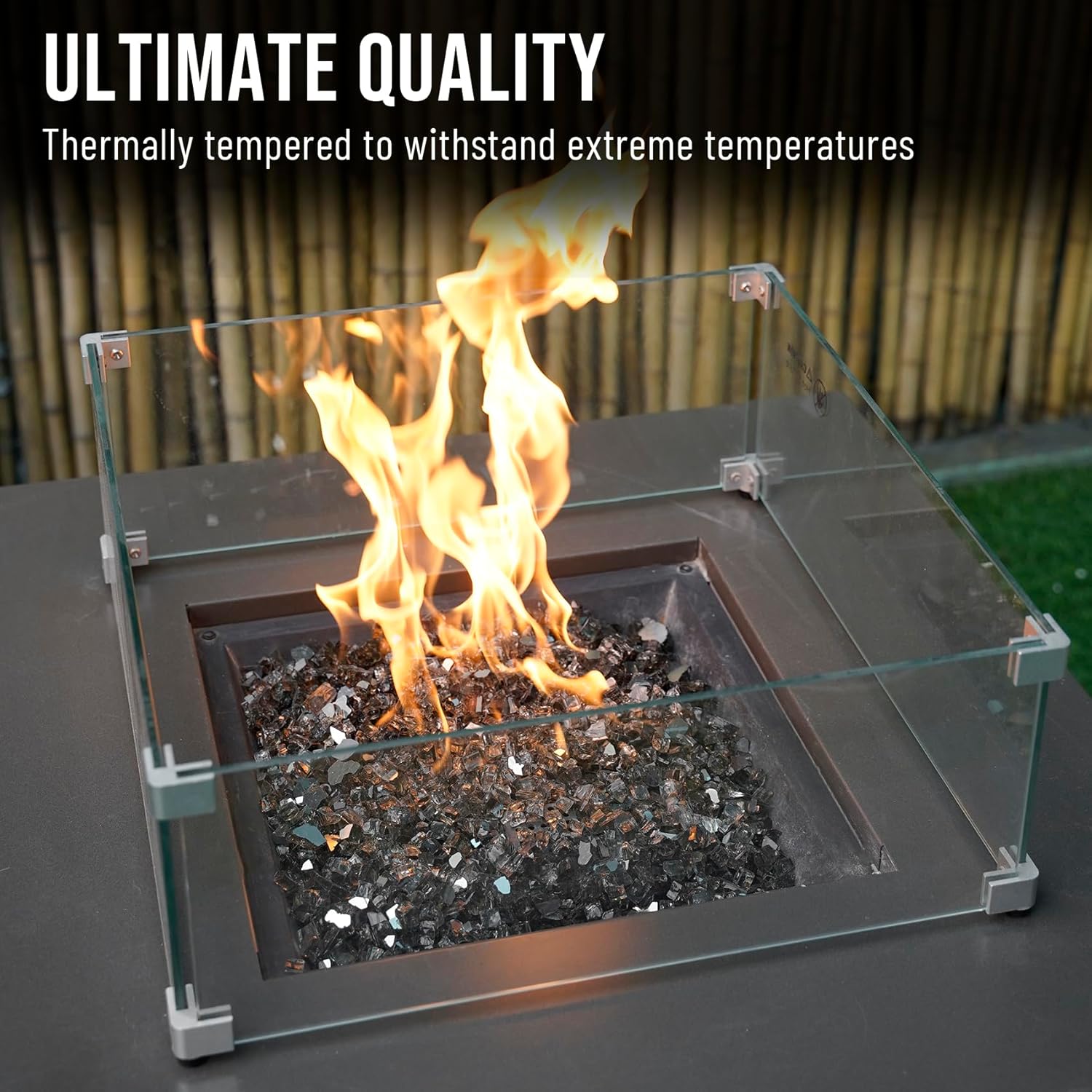 Skyflame Aqua Blue Fire Pit Glass for Propane Gas Fireplace, 10LB