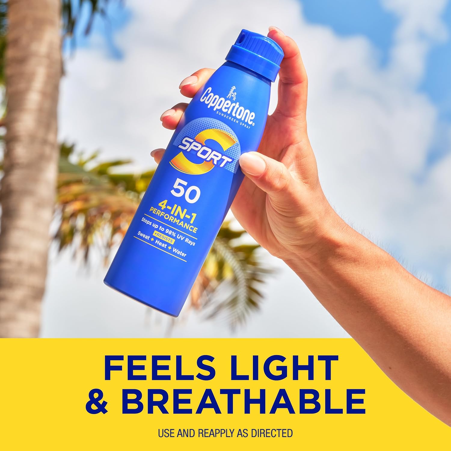Coppertone SPORT Sunscreen Spray SPF 30, Value Pack, 2 x 5.5 FL OZ | Spray Sunscreen Broad Spectrum SPF 30, Sweat, Heat and Water Resistant, PABA, Oxybenzone, Octinoxate, Paraben and Dye Free