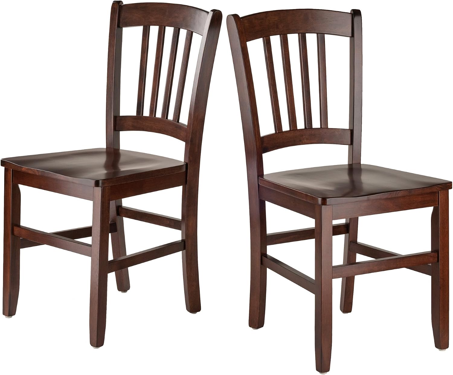 Winsome Madison Seating, Walnut Medium | Classic Backed Kitchen & Dining Room Chairs, Simple & Elegant Home Seating Solution, Great for Office