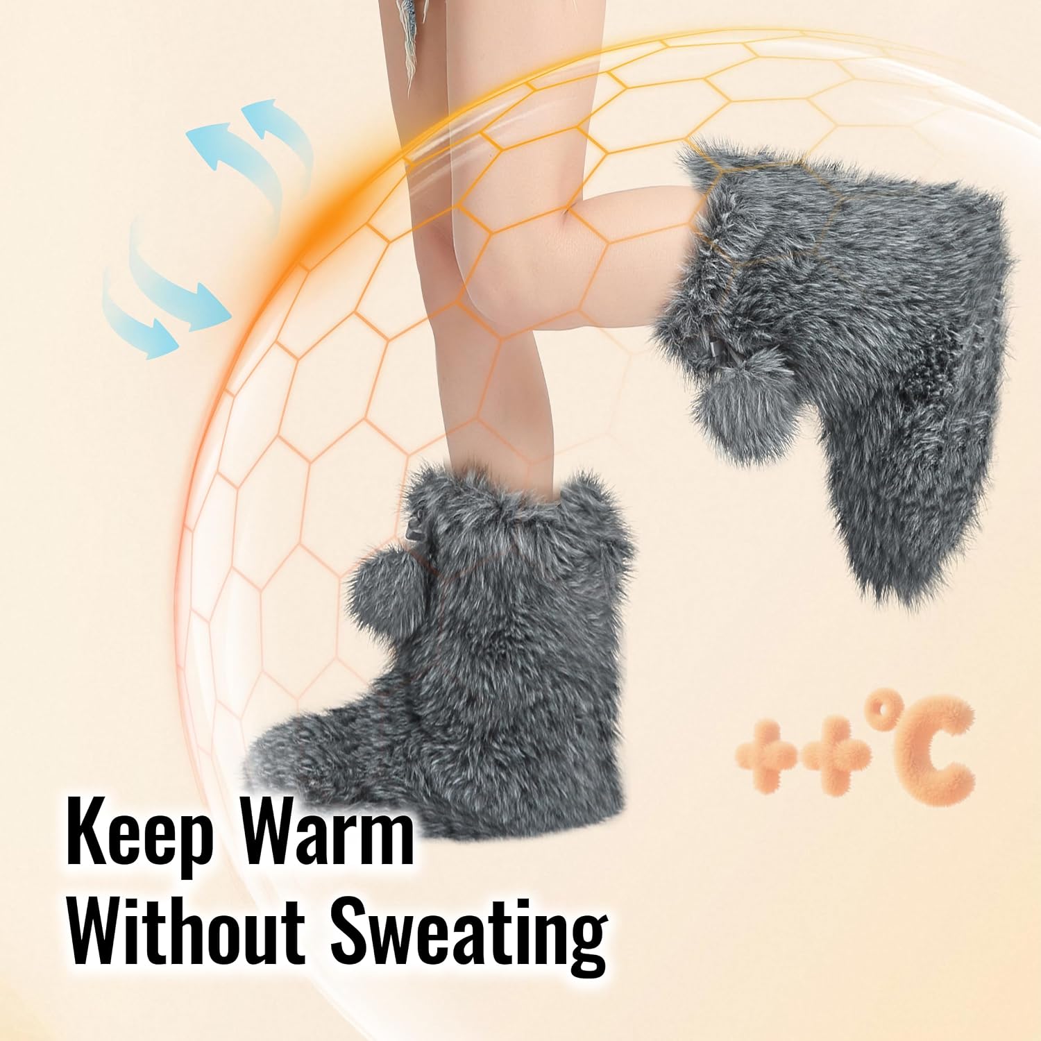 Home Slipper Women's Soft Fleece Plush Warm Indoor House Slipper Boots Shoes
