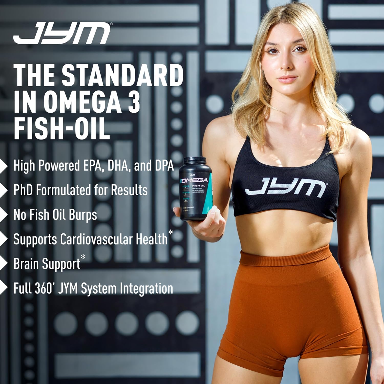 Omega JYM Fish Oil Supplement for Men & Women, EPA, DHA, DPA - 120 Softgels | High Potency Omega-3 Fatty Acids, EPA DHA DPA