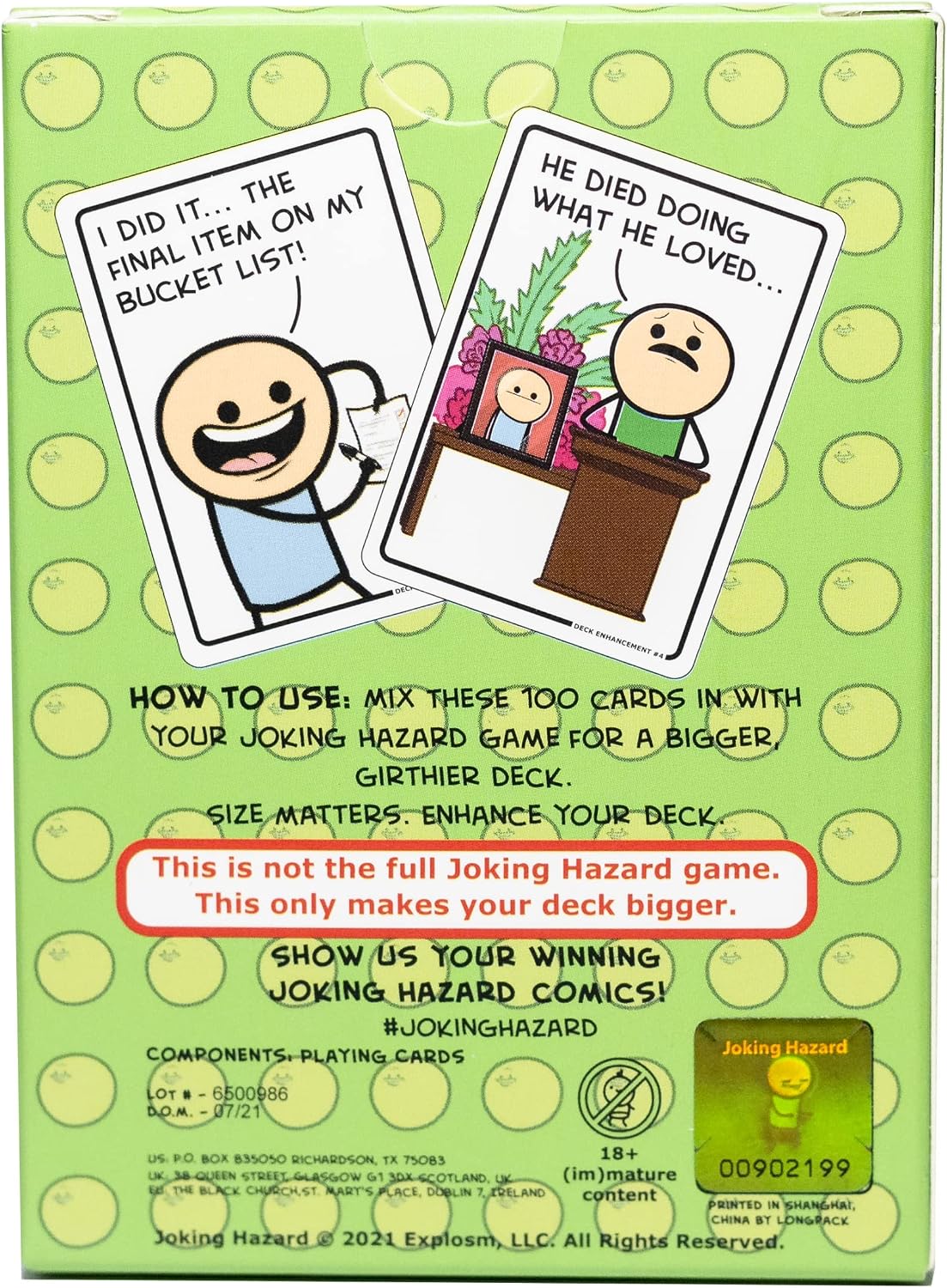 Joking Hazard Deck Enhancement #1 - Expansion Pack for Fun Party Games by Cyanide & Happiness, 100 New Hilarious Comic Cards | Perfect for Game Night