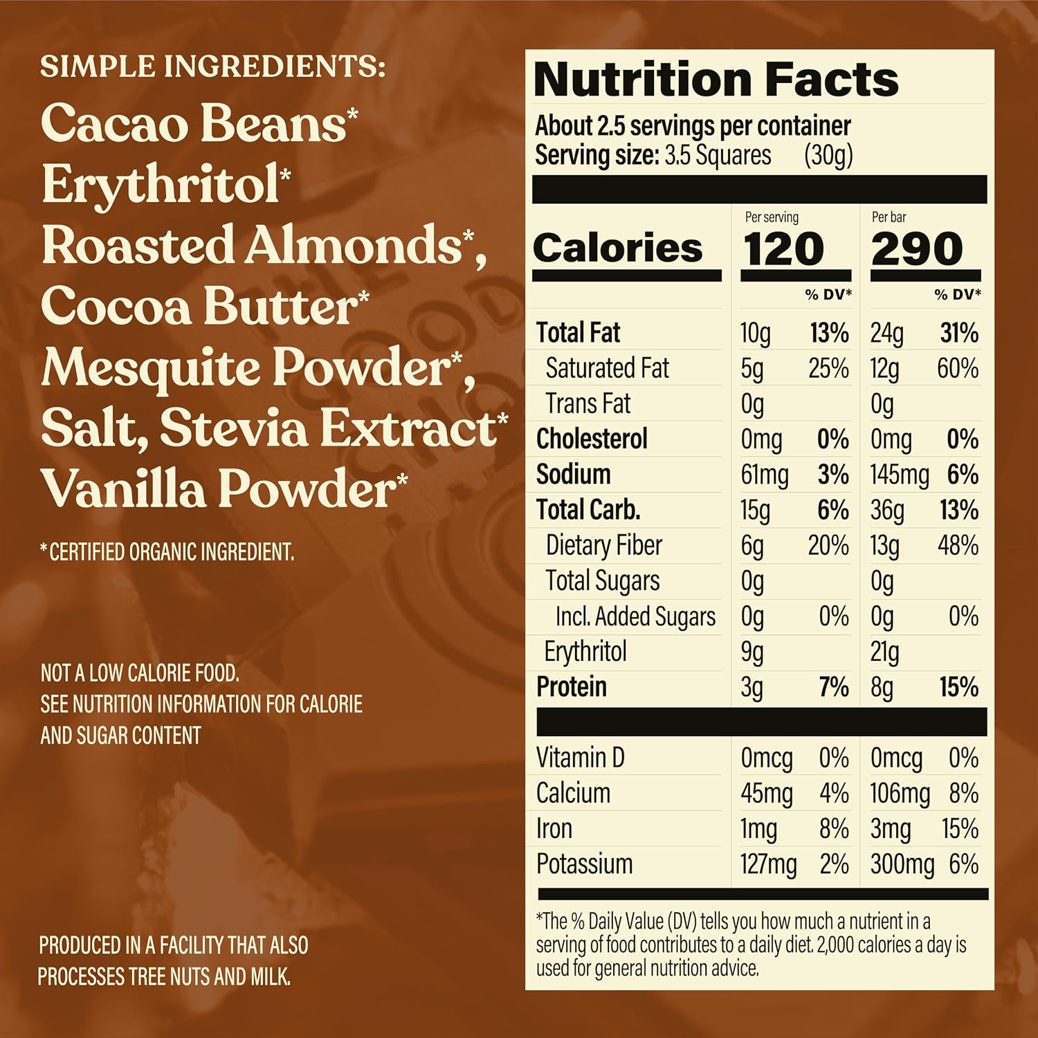 THE GOOD CHOCOLATE – Dark Chocolate Bars with Zero Sugar & Lower Net Carbs – Keto Chocolate Bar with Lower Calories, All Natural and Non-GMO Keto Snacks, 2.5 oz (6 Bars Value Pack)