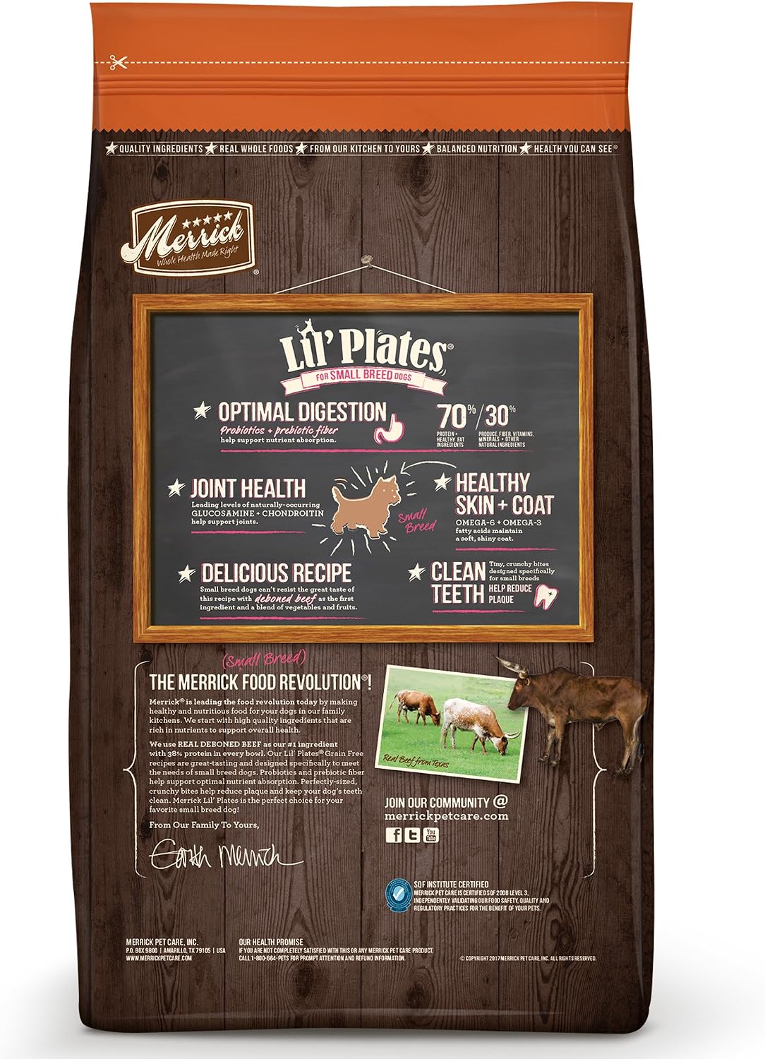 Merrick Lil’ Plates Premium Grain Free Dry Dog Food For Small Dogs, Real Texas Beef And Sweet Potato Kibble - 4.0 lb. Bag