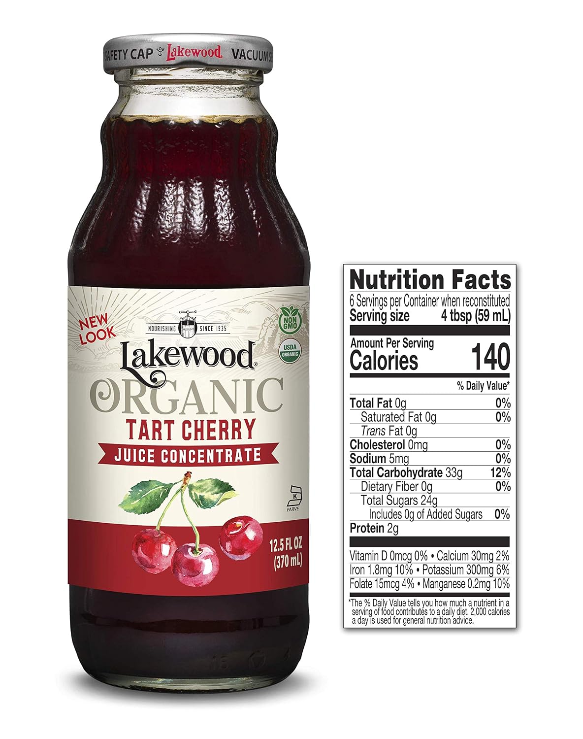 Lakewood Organic Tart Cherry Concentrate Juice, 12.5 Ounce