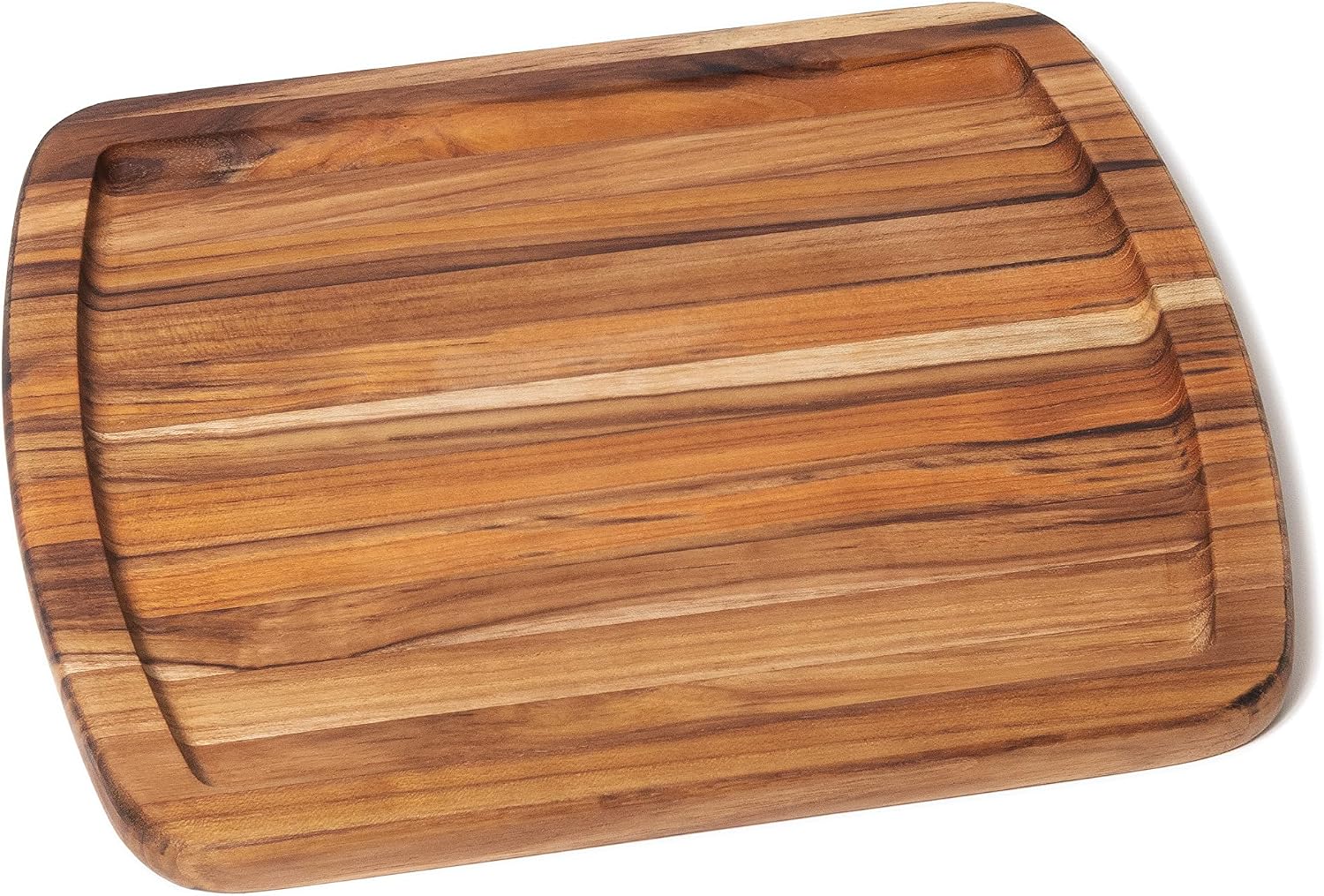 Lipper International 7215 Teak Wood Edge Grain Kitchen Cutting and Serving Board, Small, 12" x 9" x 5/8"