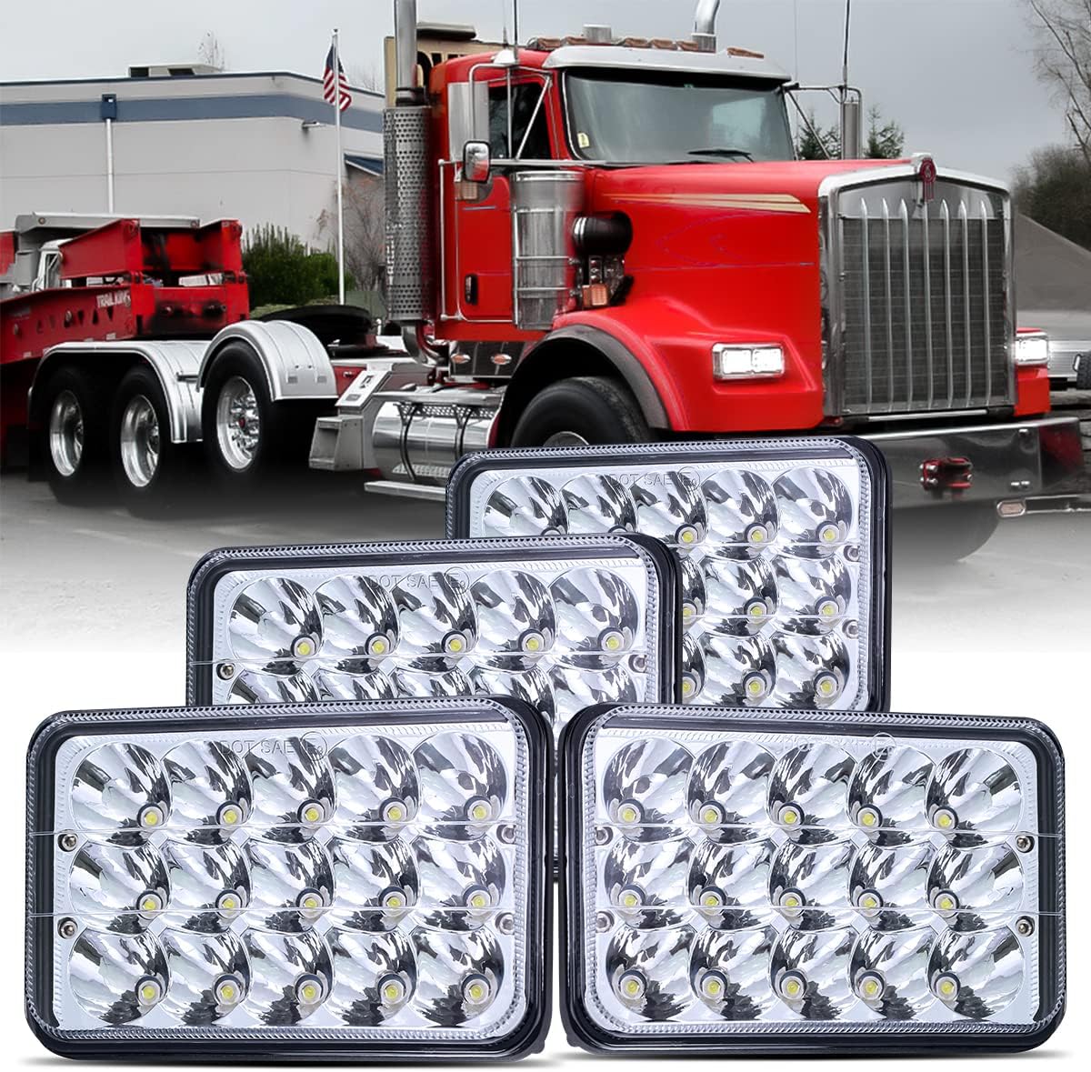 LEDMIRCY 5x7 LED Headlights, H6054 LED Headlights Hi/Lo Sealed Beam 2PCS