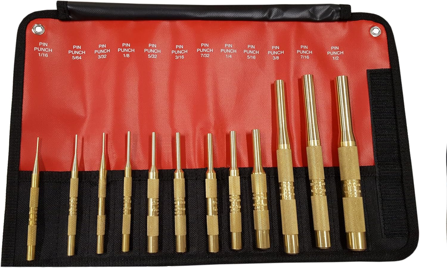 Mayhew Tools 67008 Brass Pin Punch, 12-Piece Set