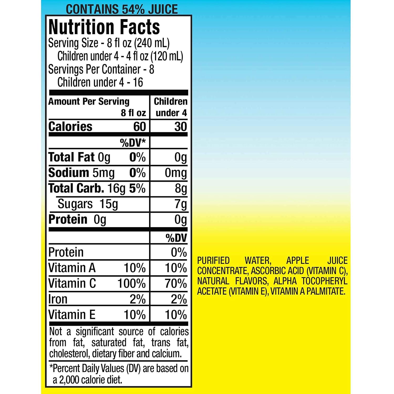 Mott's For Tots Apple, 64 Fl Oz Bottle, Juice With Purified Water, Good Source Of Vitamin C, 40% Less Sugar Than 100% Apple Juice, No Artificial Sweeteners