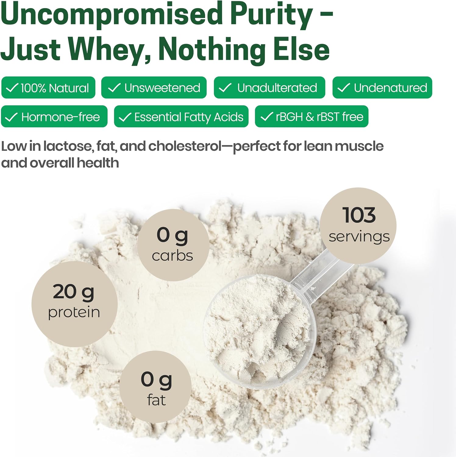 Z Natural Foods Ultra Whey Protein Isolate - Unflavored & Unsweetened, 1 lb | Unflavored, Unsweetened Whey Protein Powder, Whey Isolate with Vital Proteins for Fitness, Sports Nutrition, Immune Support
