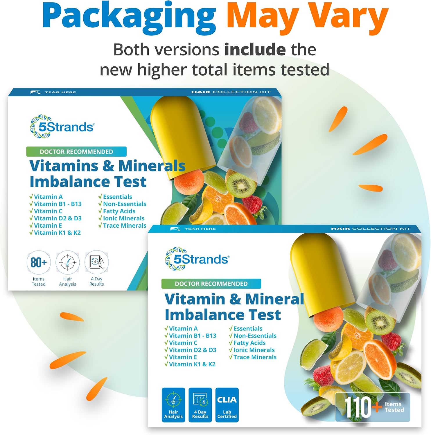 5Strands Nutrition Test, 112 Vitamins, Minerals, Amino Acids Tested, Identify Nutrient Absorption Issues, Holistic At Home Imbalance Testing