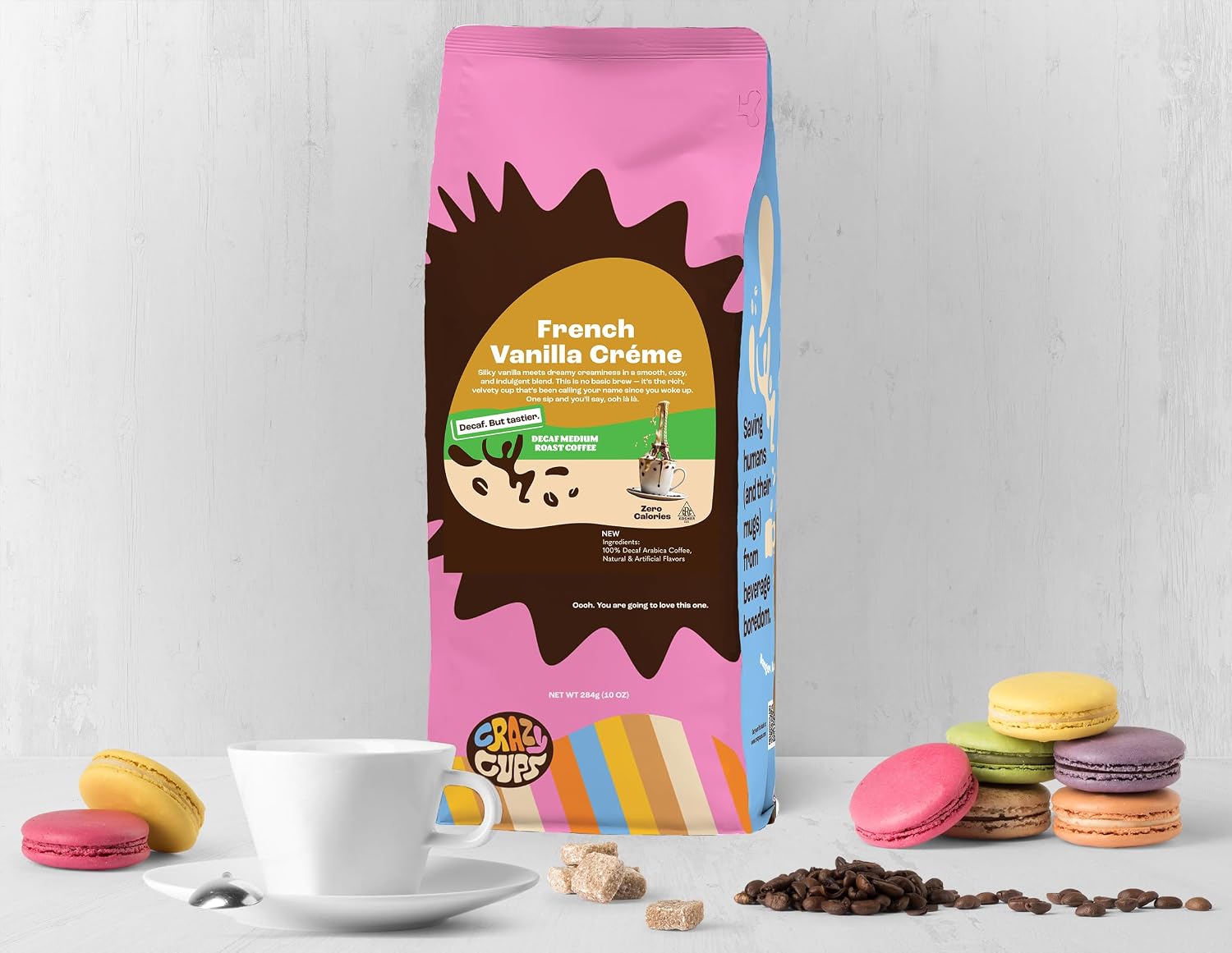Crazy Cups Flavored Ground Coffee, Cinnamon French Toast, in 10 oz Bag, For Brewing Flavored Hot or Iced Coffee