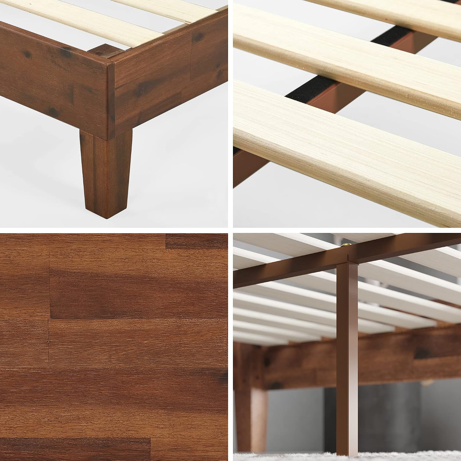 ZINUS Vivek Deluxe Wood Platform Bed Frame with Headboard, Wood Slat Support, No Box Spring Needed, Easy Assembly, Queen | Slatted Headboard, Wood Slat Support, No Box Spring Needed, Contemporary Design, Easy Assembly