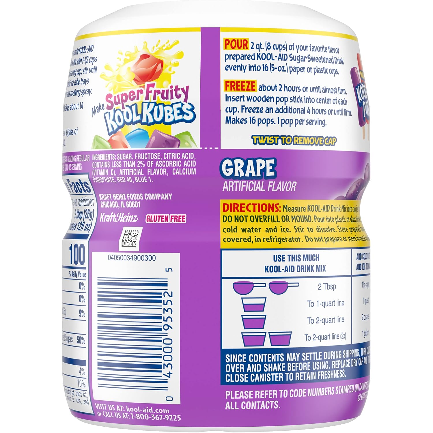 Kool-Aid Drink Mix, Tropical Punch, 19 oz | for Flavorful Hydration and Shareable Refreshment Good Source of Vitamin C, Caffeine Free Gluten Free