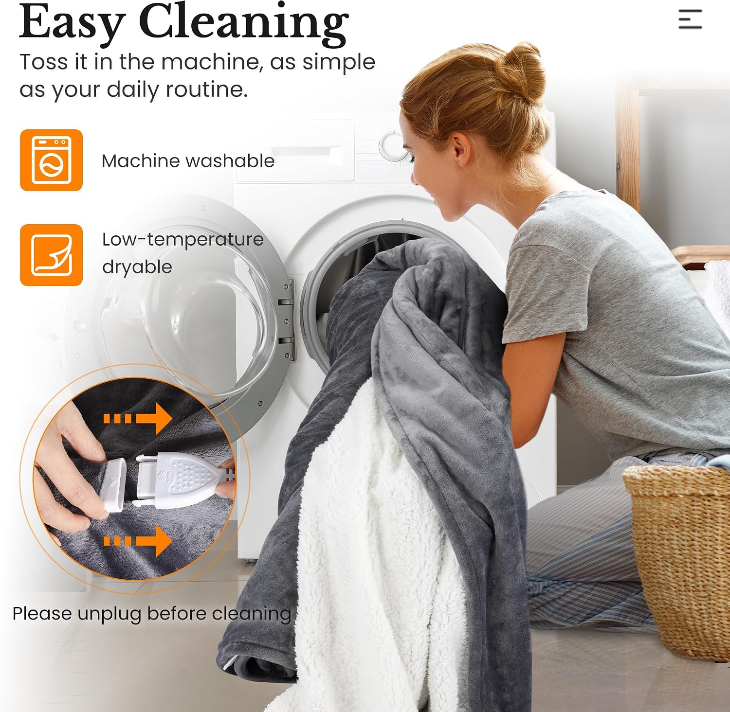 HEYNEMO Electric Blanket King Size with Dual Control