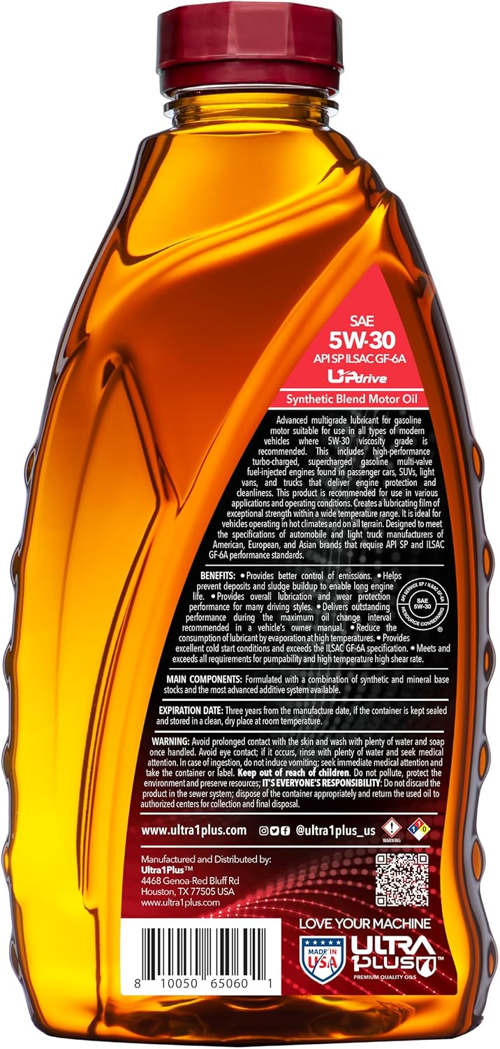 SAE 5W-30 Synthetic Blend Motor Oil API SP ILSAC GF-6A 1 Gallon