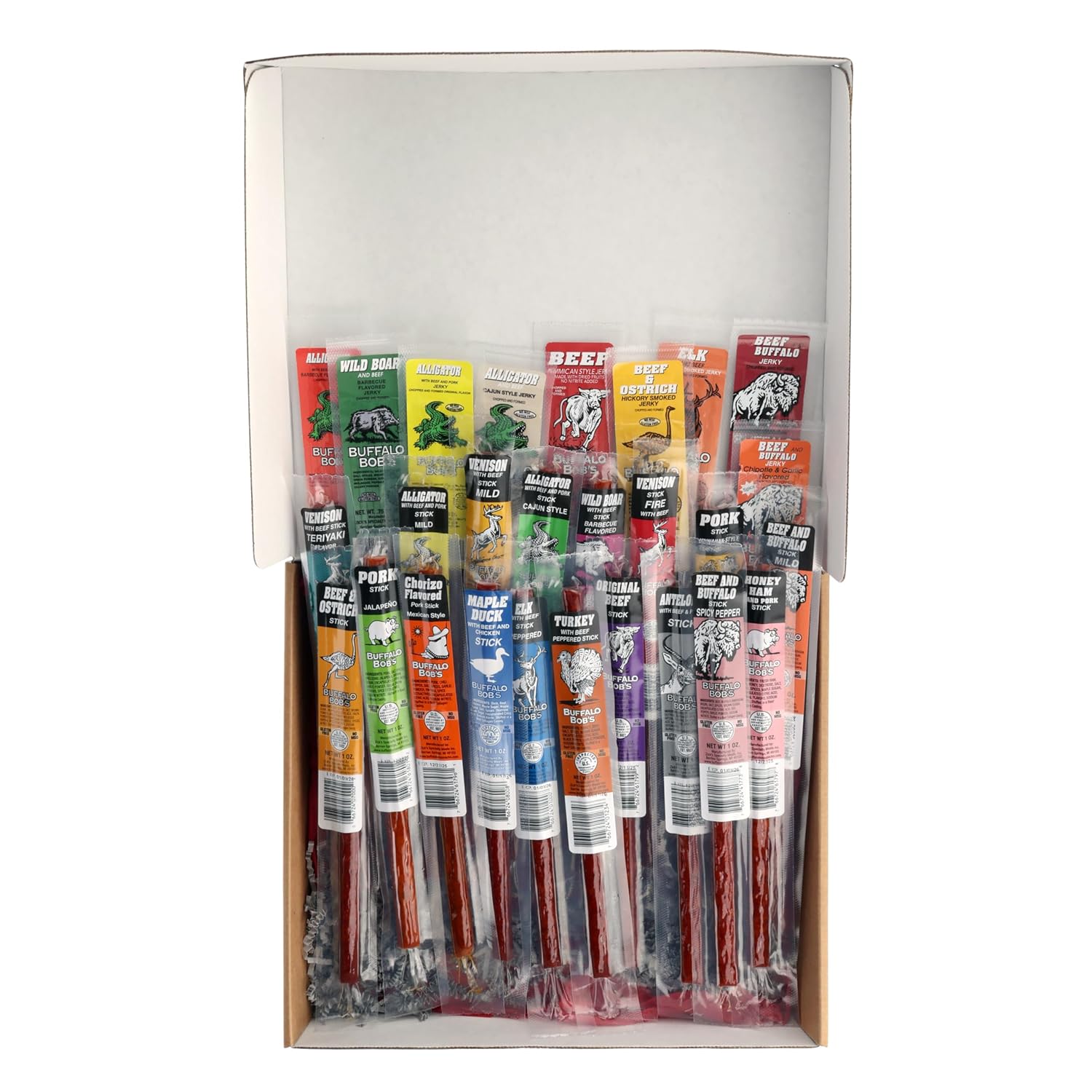 Jerky Dynasty The Ultimate 27-Piece Exotic Jerky Gift Set - Buffalo Bob's Wild Game Jerky Variety Pack - Exclusive Flavors & Protein Snack